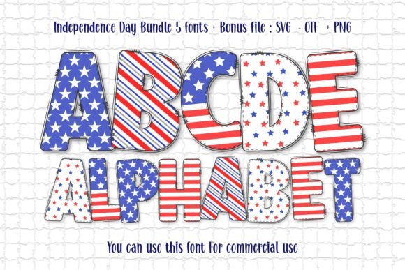 Independence Day and the American Flag Color Font
